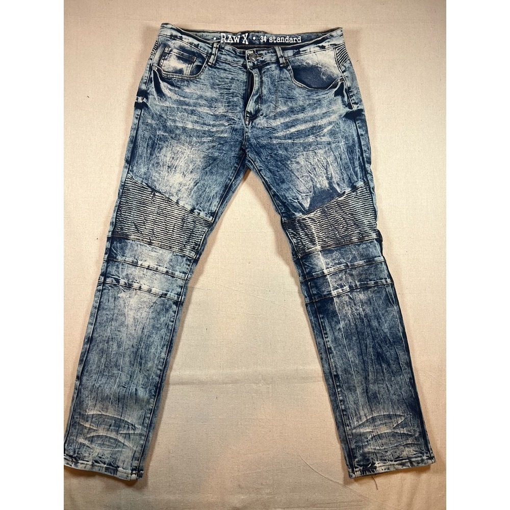 RAW‎ X Jeans Distressed Denim Blue Vintage Inspired Mens 34 Standard